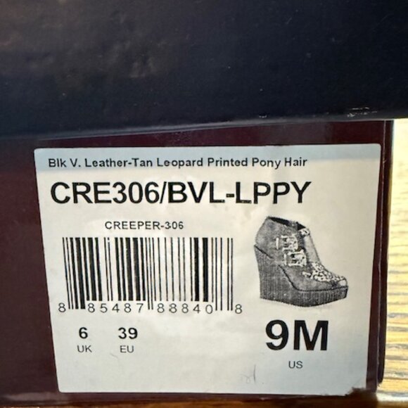 Demonia Creeper-306 | Black & Leopard Creepers | Size 9 | With Box - Picture 7 of 7